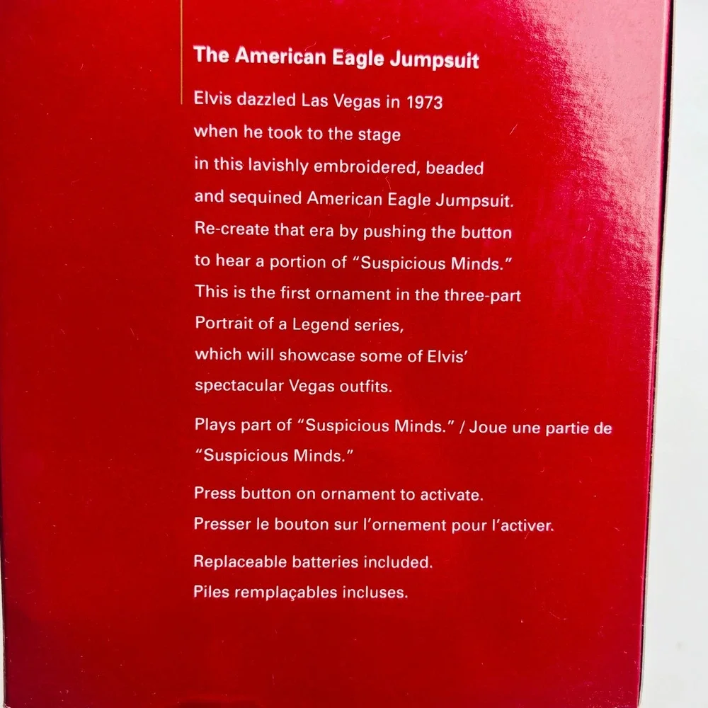 Carlton Cards Elvis American Eagle Jumpsuit Musical‎ Ornament Suspicious Minds